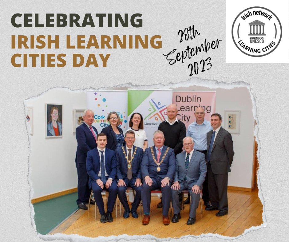 Celebrating Irish Learning Cities Day with our fellow members of the @UIL Learning Cities on the Island - looking back on the signing of our first MOU Learning Cities in Portlaoise in 2019 with @corkcitycouncil @learningcityds @LimkLearnFest @BelfastLearning @DubLearningCity
