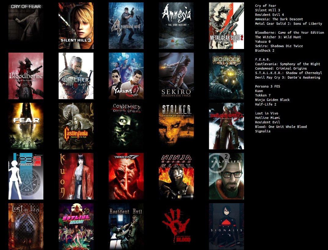 decided to shake my memory a bit and make my own list of games i love to such a point that is unhealthy