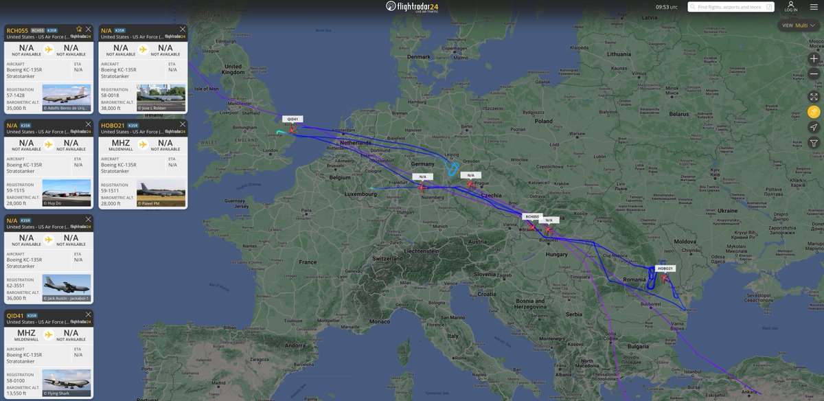 alternativewip's tweet photo. #USAF with KC135R stratotankers looking to be forming their own corridor passing across europe. #RCH055 #QID41 #HOBO21 https://t.co/H3Ll7D7gFY