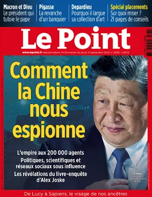 Notre nouvel ouvrage, "Quand la Chine vous espionne" d'Alex Joske, faisait la couverture du Point, le 21 septembre