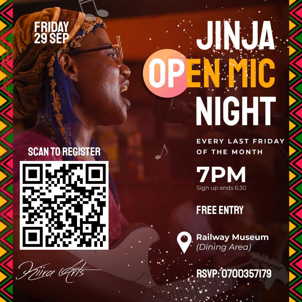 #PoetryUgEvents | Jinja #OpenMicNight

Happens every last Friday of the month.
September's 29th is the last one for this one and that is tomorrow.

Join us in Jinja as we bid farewell to this month and usher in October.
📍 Railway Museum (Dining Area)

RSVP 👉 0700357179