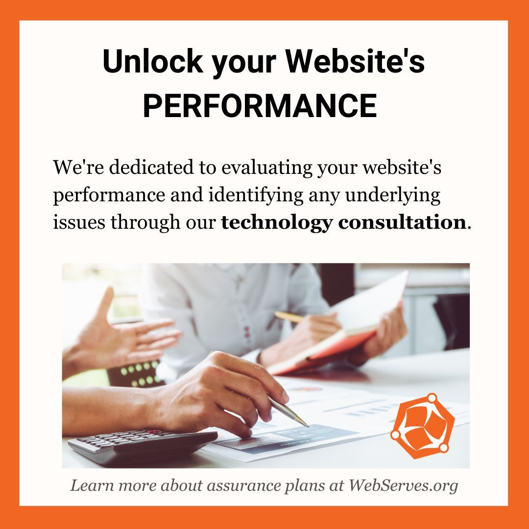 WebServes's tweet image. Our needs-based assessments, in-depth feasibility analysis, and top-notch consulting deliver the strategic edge that your organization or small business needs.
#TechConsultation #WebsiteAnalysis #WebsiteAudit #WebsitePerformance #YourCauseIsOurCause #WebDevelopment #NGOWebDev