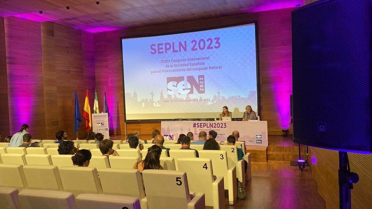 SEPLN (@sepln) on Twitter photo 📢 Comenzamos el simposio doctoral de #sepln2023 con Salud María Jiménez (<a href="/SaludJZ/">Salud Jiménez Zafra</a>) y María Dolores Molina (<a href="/loles_molina/">Loles Molina</a>)
<a href="/nlproc/">Language Tech</a> <a href="/NLP_SINAI/">NLP_SINAI</a> 📢 Comenzamos el simposio doctoral de #sepln2023 con Salud María Jiménez (<a href="/SaludJZ/">Salud Jiménez Zafra</a>) y María Dolores Molina (<a href="/loles_molina/">Loles Molina</a>)
<a href="/nlproc/">Language Tech</a> <a href="/NLP_SINAI/">NLP_SINAI</a>