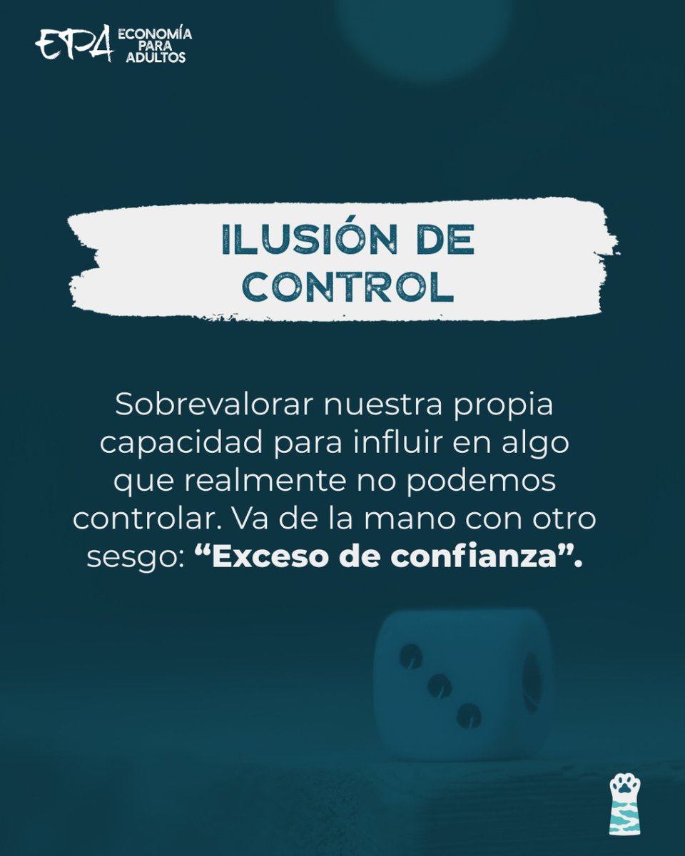 EconomiaAdultos's tweet image. ¿En qué consiste el sesgo “Ilusión de control”? ⬇️ Muy relacionado con el #sesgo de Exceso de confianza, estas limitaciones pueden hacerte tener grandes errores en tus inversiones.
Si quieres conocerlos bien y aprender cómo mitigar su efecto, suscríbete a la #Newsletter de EPA😉