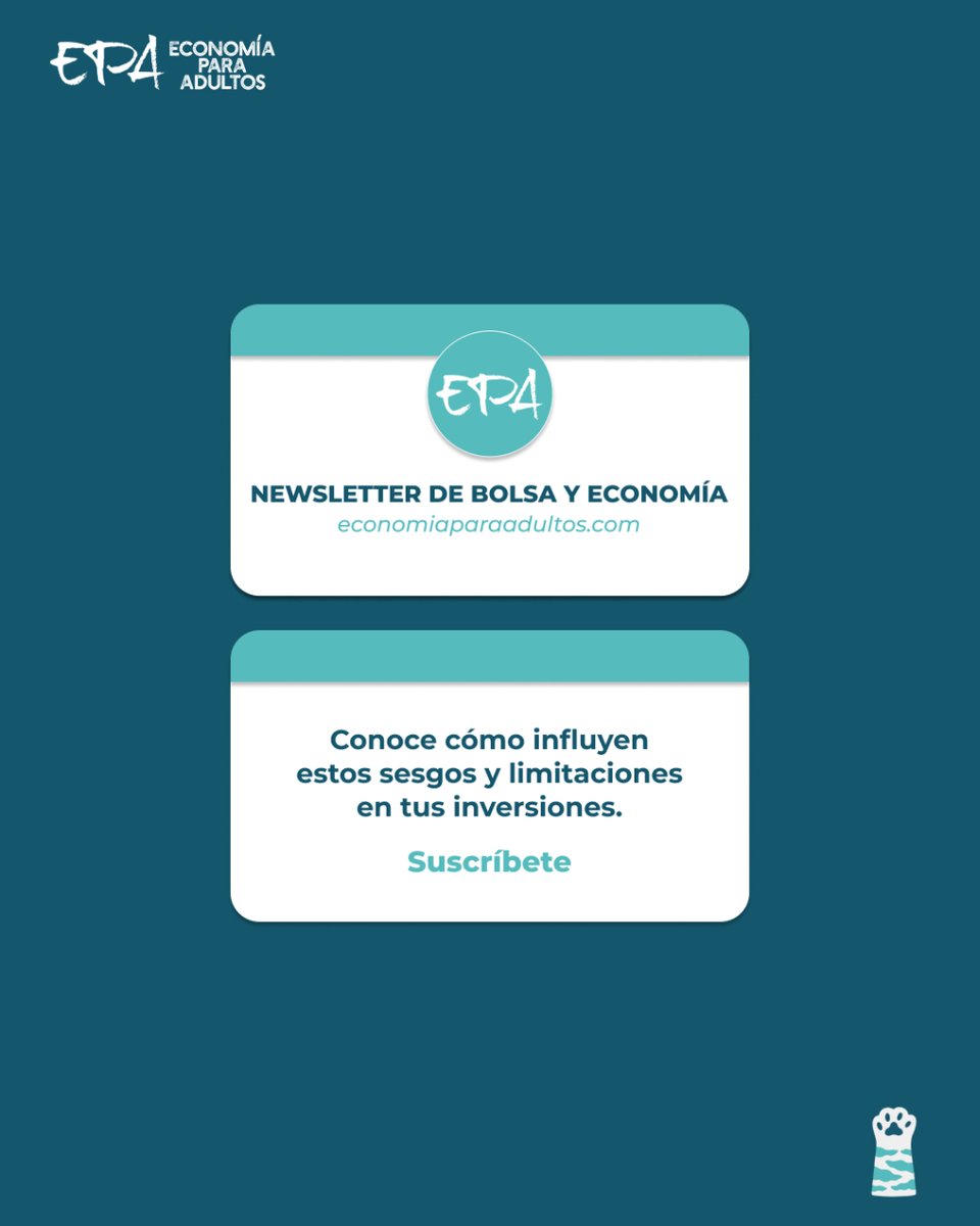 EconomiaAdultos's tweet image. ¿En qué consiste el sesgo “Ilusión de control”? ⬇️ Muy relacionado con el #sesgo de Exceso de confianza, estas limitaciones pueden hacerte tener grandes errores en tus inversiones.
Si quieres conocerlos bien y aprender cómo mitigar su efecto, suscríbete a la #Newsletter de EPA😉