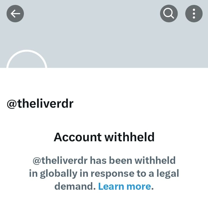 A doctor who helps the public by debunking quackery and pseudoscience on the basis of scientific facts gets penalised and his account gets withheld in India.

Welcome to the world's largest democracy.

Bring back <a href="/theliverdr/">TheLiverDoc™</a>