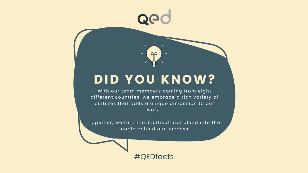 QEDBrussels's tweet photo. At QED, diversity is our strength!๐
With our team members coming from different corners of the world, bringing a vibrant mix of cultures to the table.
๐ย Learn more: https://t.co/CxzLtVHPxC
#QED #QEDfacts #QEDExcellence #QEDteam #ExcellenceBestTeamQED #Diversity #Multilingualis https://t.co/XInxvhCDgT