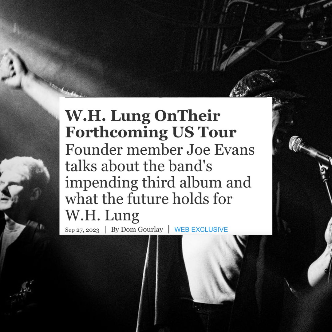 🛩️ @whlungmusic have touched down in the states. Catch them tonight as the tour begins at Berlin NYC 🗽 Joe also sat down with @Under_Radar_Mag to talk heading stateside and 3rd album. Take a peek here - undertheradarmag.com/interviews/w.h… 📸 @DerFotoautomat