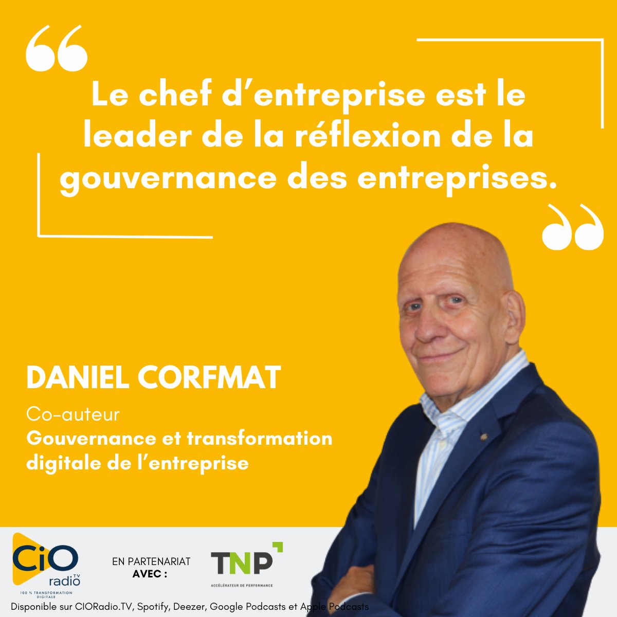 [INTERVIEW] 🎙️ 
🎧Ecoutez sur : lnkd.in/ey3aQ6Nb 

Billie Ducourant interviewe Daniel Corfmat, Co-Auteur de La "Gouvernance digitale des entreprises", sur <a href="/cioradio_tv/">CIO Radio.Tv</a>.  

🤝@TNPConsultants.

Retrouvez tous nos #podcasts sur btobradio.tv.