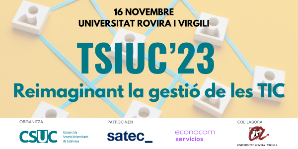 CSUC_info's tweet photo. 🔴 Guarda't la data 🔴

Torna una nova edició de la #TSIUC23!
🗓️ 16 de nov.
📍 @universitatURV
🕙 10.00 h

Abordarem els nous rols i competències professionals en l'organització i gestió dels serveis informàtics, i parlarem de la cartera de projectes #TI 

... Seguirem informant! https://t.co/F7lIBONWOv