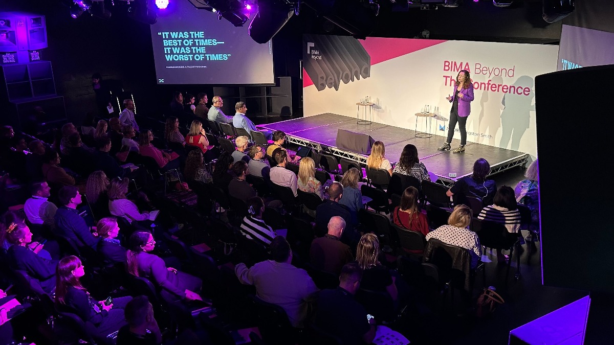 BIMA's tweet photo. Patricia McDonald of @DentsuCRTV is on stage now with "A Tale of New Cities." Her perspective explores the duality of societal progress - moving forward yet questioning if we're also regressing?
Live at #BIMABeyond 

#Digital #Tech #Conference https://t.co/JtQW0xZ39a
