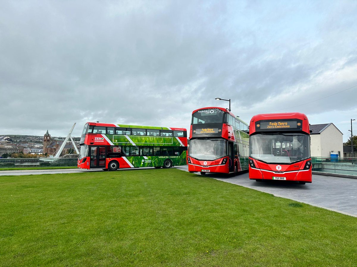 The Foyle Metro fleet is now all electric! We’re at Ebrington Square today to celebrate this major milestone as we lead the charge on zero emissions public transport. @dcsdcouncil @Derryvisitor @WhatsonDS #BetterConnected