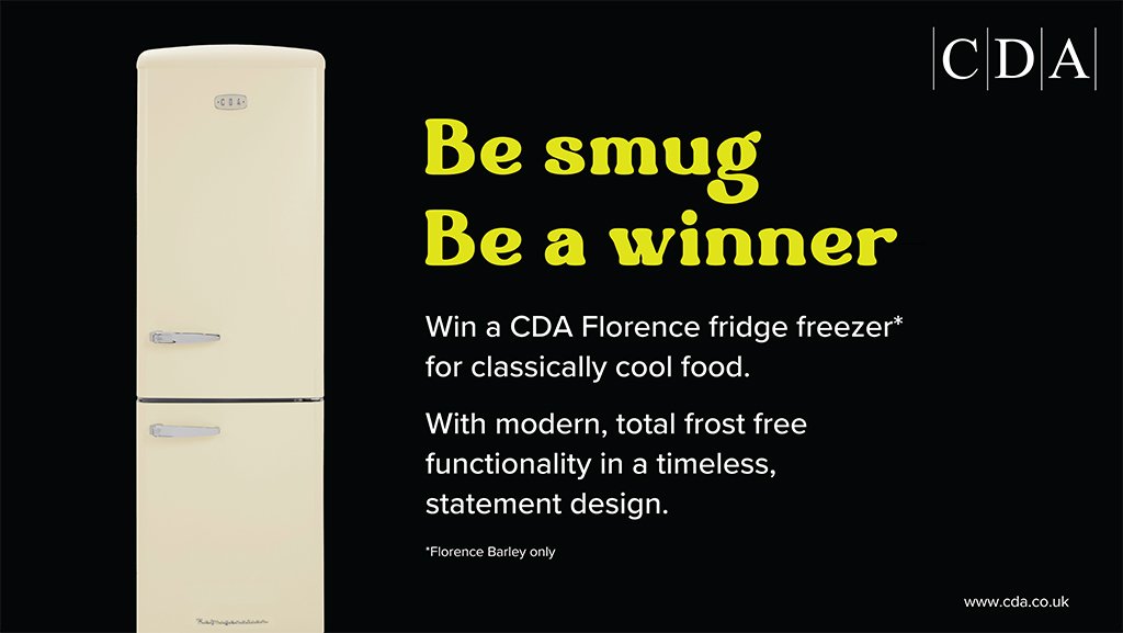 Enter our prize draw to #WIN a CDA Florence Fridge Freezer! This is a multi-platform prize draw and can be entered on Facebook, X and Instagram as separate entries. Simply follow @HughesDirect & repost to apply on X🍀🎁 Ends 04/10/23, Ts&Cs apply - hughes.co.uk/prize-draw