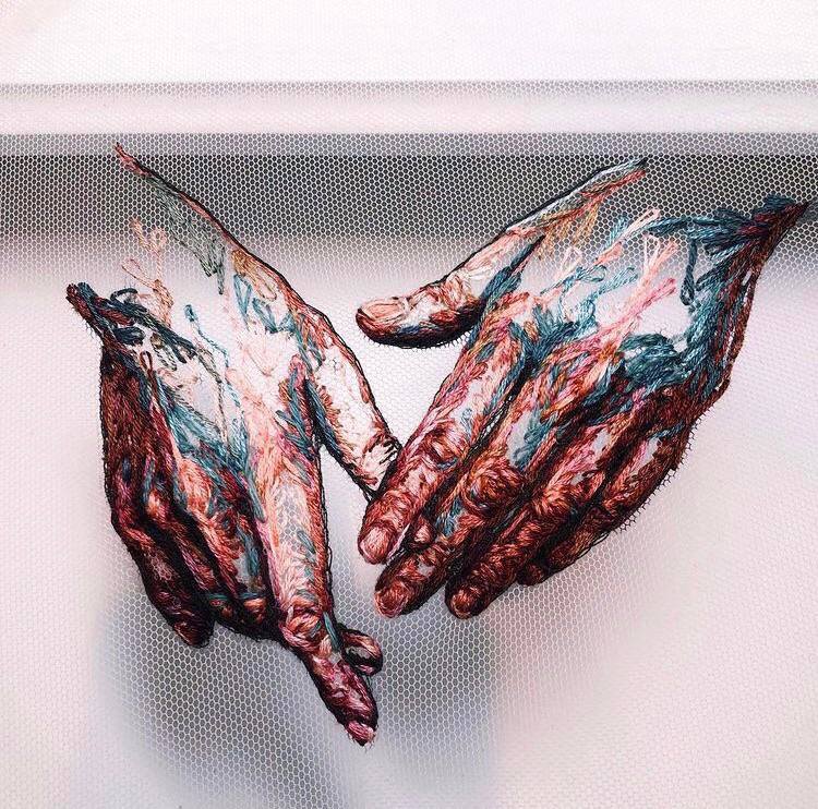 celstialbody's tweet photo. GM - Embroidered Hand Study by Kathrin Marchenko. (2020) https://t.co/ZbU0NHdmxM