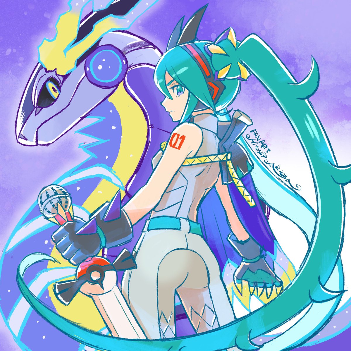 初音ミク「ドラゴンミクさんのイラストで参加いたしました…!大村さんのデザインがめっちゃカッ」|ありがひとし🌇のイラスト