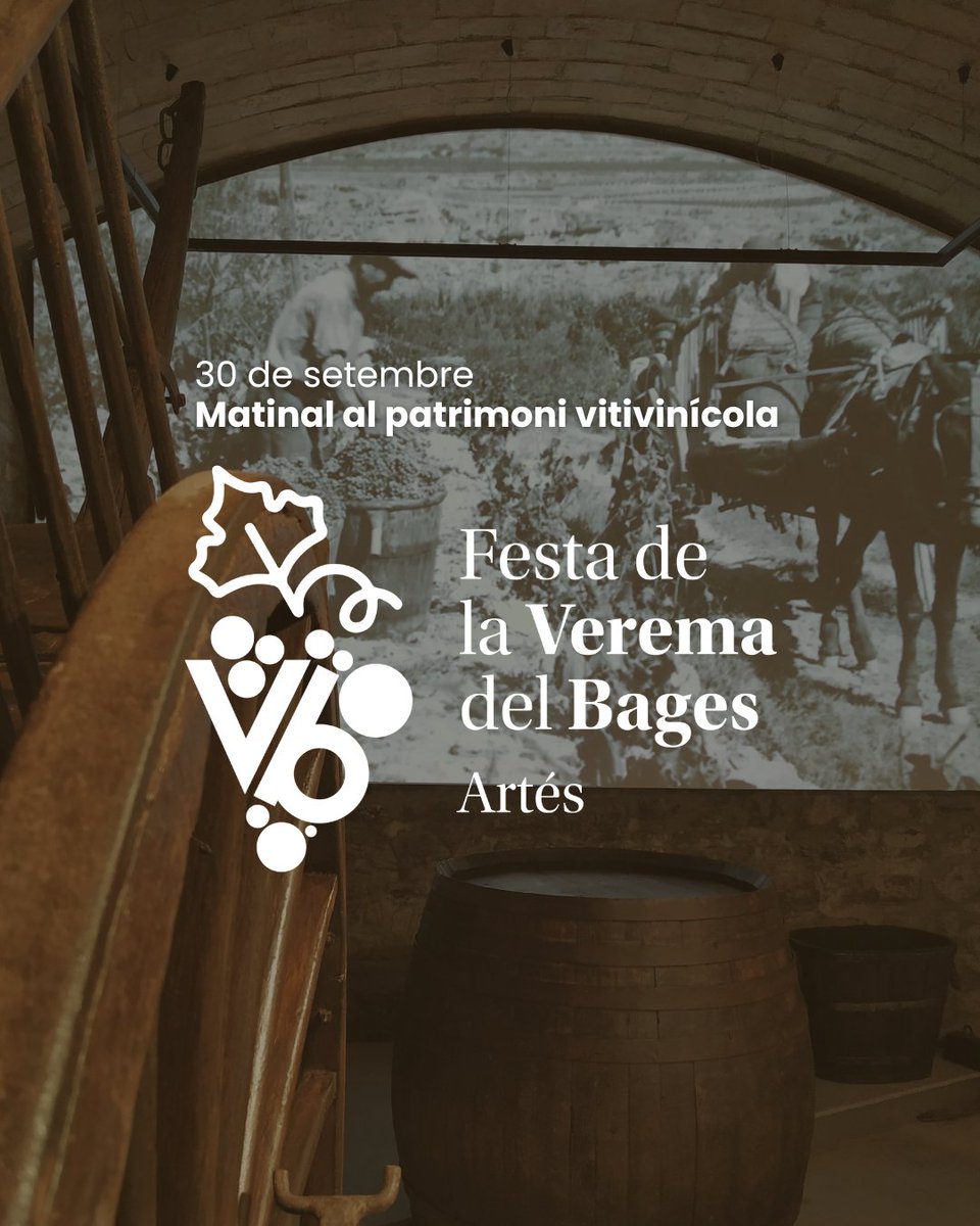 Avui arrenca la <a href="/VeremaBages/">Festa de la Verema del Bages</a> amb una gran varietat de propostes i activitats. Consulta tota la programació a festaveremabages.cat 
Nosaltres us esperem el dissabte per fer una visita guiada al Museu  dins les activitats de Patrimoni vinícola.
#culturadevi #veremabages23