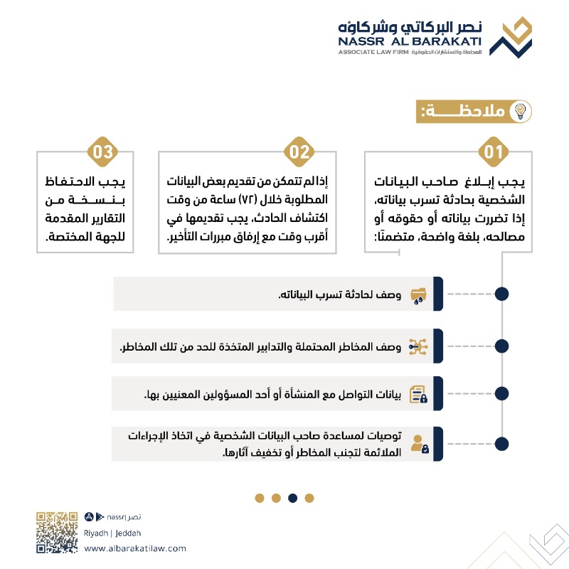 Albarakatilaw's tweet photo. تصل الغرامة إلى ٥ ملايين ريال سعودي في حال لم تتخذ الشركات أو الأشخاص الإجراءات اللازمة في حال تسرب بيانات العملاء أو المستخدمين الخاصة أو الانتفاع بها، تعرف على الإجراءات التي يجب إتباها لتجب هذه الإشكاليات المحتملة!

اليوم العالمي لتعميم الانتفاع بالم��لومات