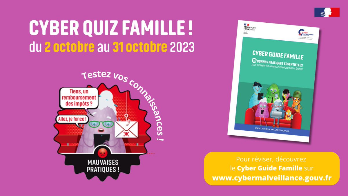 cybervictimes's tweet image. [🛡️ #CyberQuiz] &quot;Dernier rappel avant une majoration de 135e...&quot; Vraiment ? 🤨

👇 Comme Michèle, testez vos réflexes en cybersécurité avec le Cyber Quiz Famille !

À la clef, de nombreux 🎁 lots à gagner : cybermalveillance.gouv.fr/tous-nos-conte…