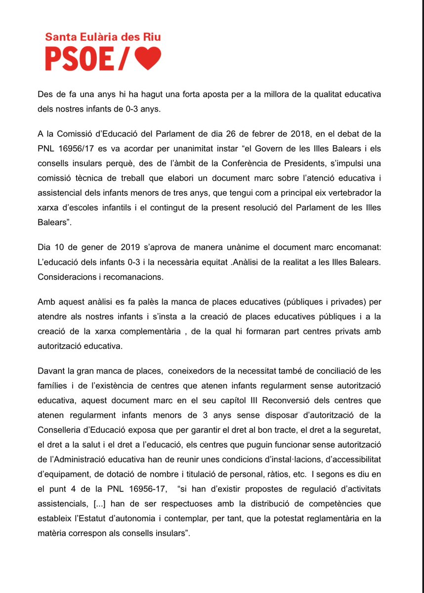 psoestaeularia's tweet photo. @AlanIBZ @ppbalears @ramonibiza La regidora @betrilla2003 defensa la moció del grup @psoestaeularia relativa l’enfortiment de l’etapa educativa de 0 a 3 anys.
#PleSetembre
Exigim: https://t.co/8Wzqp4p1ka