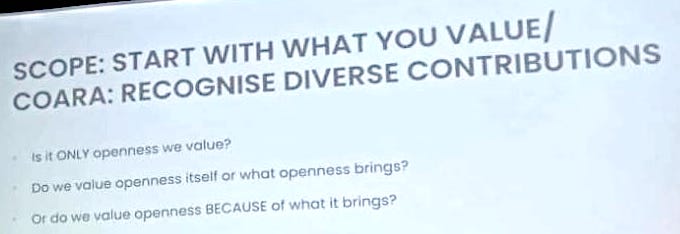 <a href="/LizzieGadd/">Dr Elizabeth Gadd @lizziegadd.bsky.social</a> on the scope of #CoARA and the recognition of diverse contributions - 3 questions we should ask ourselves on the value of #openness <a href="/sti2023/">STI 2023</a> <a href="/CoARAssessment/">CoARA</a> #OpenScience #ResearchAssessment #ReformingRA #STI2023