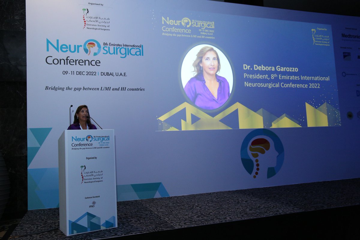EINSC2024's tweet image. Dr. Mohamed Al-Olama and Dr. Debora Garozzo give the opening remarks for the Opening Ceremony for the 8th Emirates International Neurosurgical Conference 2022.

#EINC2022 promotes knowledge translation of the latest updates in Neurosurgical treatment for neurosurgeons.