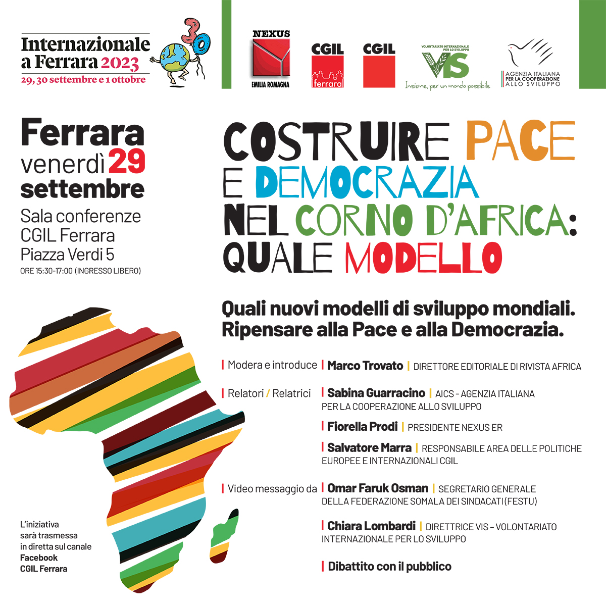 Nexus Emilia Romagna (@ongnexus) on Twitter photo Domani, venerdรฌ 29 al <a href="/Internazfest/">Internazionale a Ferrara</a> dalle ore 15.30 alle 17.00 alla sala conferenze di <a href="/CgilFerrara/">Cgil Ferrara</a>. Ingresso libero. <a href="/cgilnazionale/">CGIL Nazionale</a> <a href="/ERCGIL/">CGIL Emilia-Romagna</a> <a href="/CgilFerrara/">Cgil Ferrara</a> <a href="/OngVIS/">VIS</a> <a href="/africarivista/">africarivista</a> <a href="/aics_it/">AICS Cooperazione_it</a> <a href="/AicsKhartoum/">AICS_Khartoum</a> <a href="/salvamarra/">Salvatore Marra</a> <a href="/pro_fiore/">Fiorella Prodi</a> <a href="/MabellGrossi23/">mabelgrossi</a> #pace #cornodafrica Domani, venerdรฌ 29 al <a href="/Internazfest/">Internazionale a Ferrara</a> dalle ore 15.30 alle 17.00 alla sala conferenze di <a href="/CgilFerrara/">Cgil Ferrara</a>. Ingresso libero. <a href="/cgilnazionale/">CGIL Nazionale</a> <a href="/ERCGIL/">CGIL Emilia-Romagna</a> <a href="/CgilFerrara/">Cgil Ferrara</a> <a href="/OngVIS/">VIS</a> <a href="/africarivista/">africarivista</a> <a href="/aics_it/">AICS Cooperazione_it</a> <a href="/AicsKhartoum/">AICS_Khartoum</a> <a href="/salvamarra/">Salvatore Marra</a> <a href="/pro_fiore/">Fiorella Prodi</a> <a href="/MabellGrossi23/">mabelgrossi</a> #pace #cornodafrica