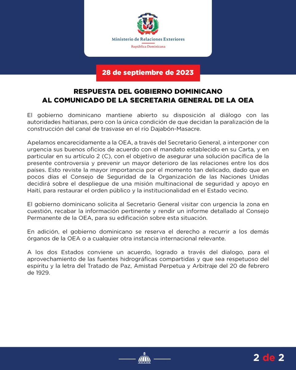Cancillería de República Dominicana tweet media