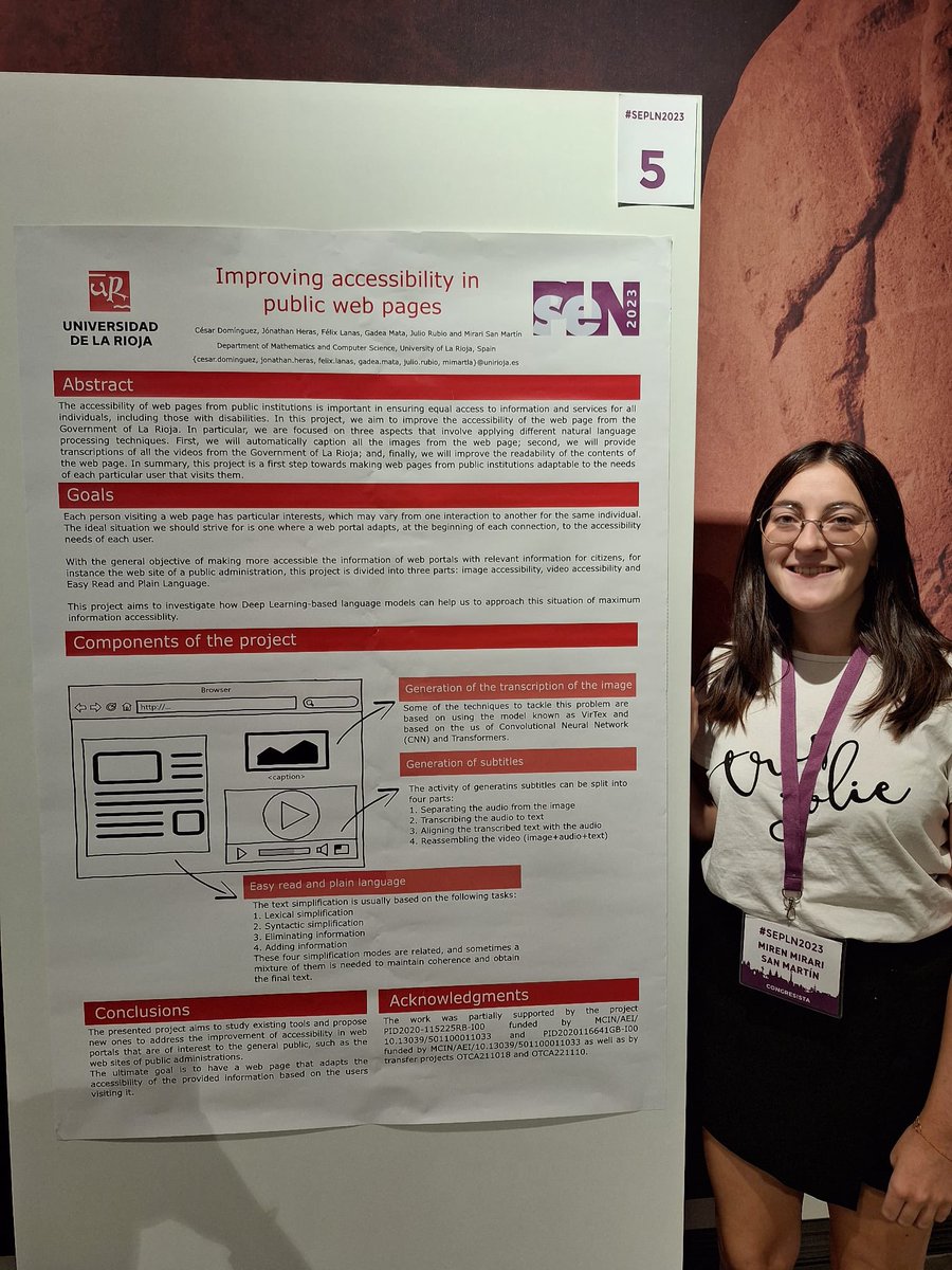SEPLN (@sepln) on Twitter photo 📄 Mirari San Martín introduce el trabajo llevado a cabo por su equipo de <a href="/unirioja/">Universidad de La Rioja</a>
Su objetivo es mejorar la #accesibilidad de los sitios web 💻
#sepln2023 📄 Mirari San Martín introduce el trabajo llevado a cabo por su equipo de <a href="/unirioja/">Universidad de La Rioja</a>
Su objetivo es mejorar la #accesibilidad de los sitios web 💻
#sepln2023