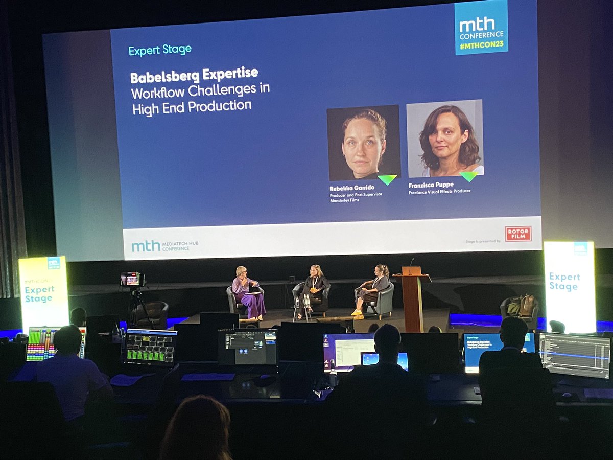 medienboard's tweet photo. #MTHCON23 Tag 2 mit @Volucap Workshop, AI Experimental Lab, Babelsberg Expertise: „Workflow Challenges in High End Production“ #MBBGefördert @MediaTech_Hub @SBabelsberg https://t.co/uskDrwIe3a