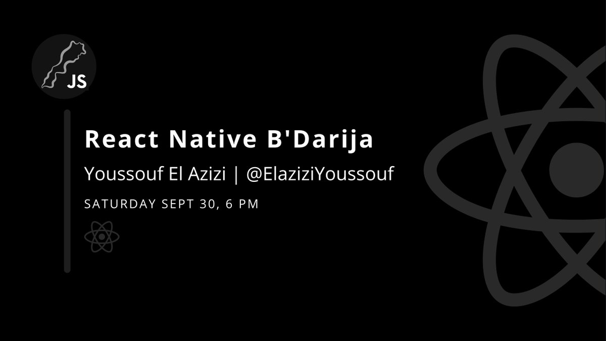 JSMorocco's tweet image. Join us this Saturday for a discussion on React Native with the one and only @ElaziziYoussouf.