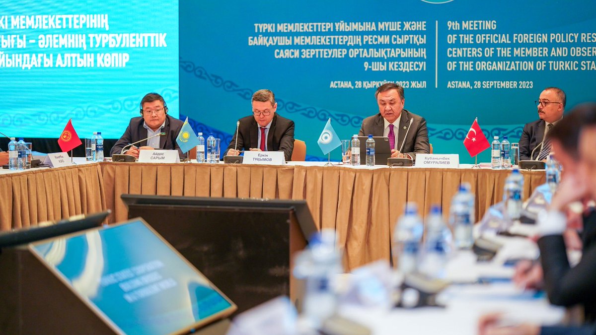 I had the pleasure of meeting with H.E.<a href="/YTukumov/">Yerkin Tukumov</a>, Director of Kazakhstan Institute for Strategic Studies under the office of President of Kazakhstan(<a href="/KAZ_ISS/">KAZISS</a>) during the proceedings of 9th Meeting of Official Foreign Policy Research Centers of <a href="/Turkic_States/">Organization of Turkic States</a> today in #Astana.