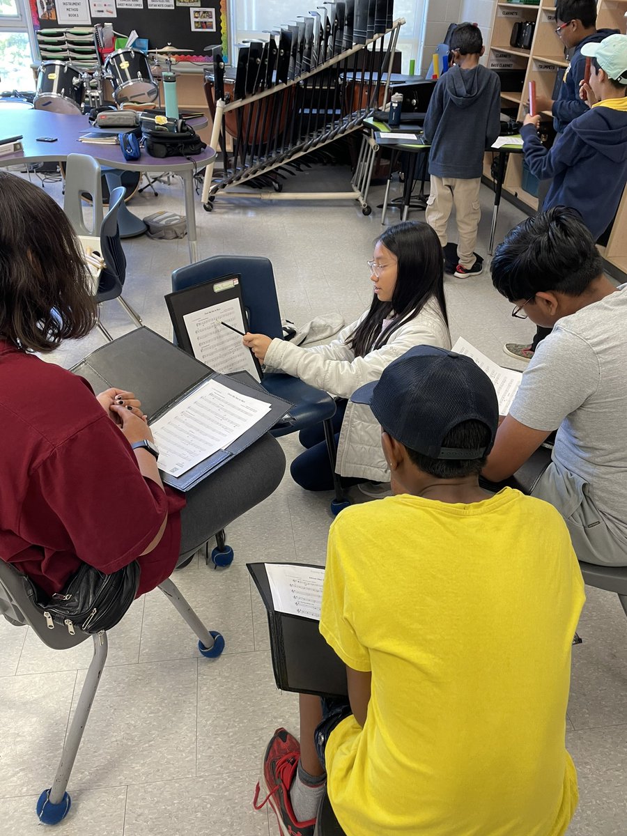 MsNeote's tweet photo. Our first week of Concert Band is going great! We’re working on clapping rhythms to help us read our new music! Look at all our beginner instrument students! #band #musiceducation @jackminer_ps 🎶👩🏽‍🏫 https://t.co/Jw2VqYYZbL