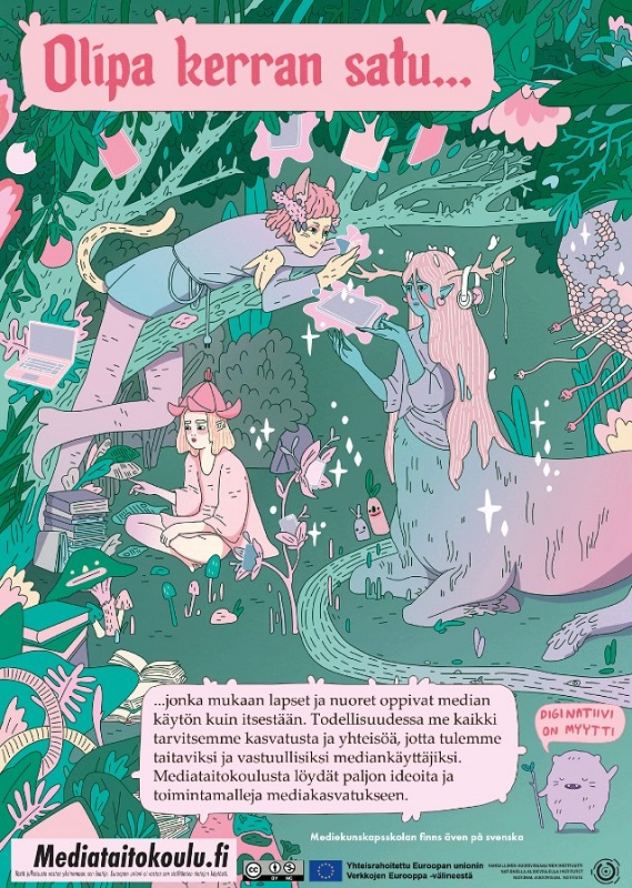 Ylellä mainio juttu digioletetuista yle.fi/a/74-20052271 Diginatiivimyytti olisi syytä unohtaa, sitä viljelemällä tehdään vain hallaa lasten ja nuorten mediataidoille. Ne eivät kehity itsestään! Ja tuota julistetta saa veloituksetta👉 materiaalit.kavi.fi #digiturvaviikko
