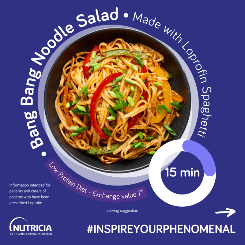 LowProConnect's tweet photo. Spice up your September with our Bang Bang Noodle Salad made with LoProfinᵀᴹ Spaghetti! Ready in 15 mins, bursting with flavour. Perfect for pleasing a crowd! 🍝💥 #Inspireyourphenomenal