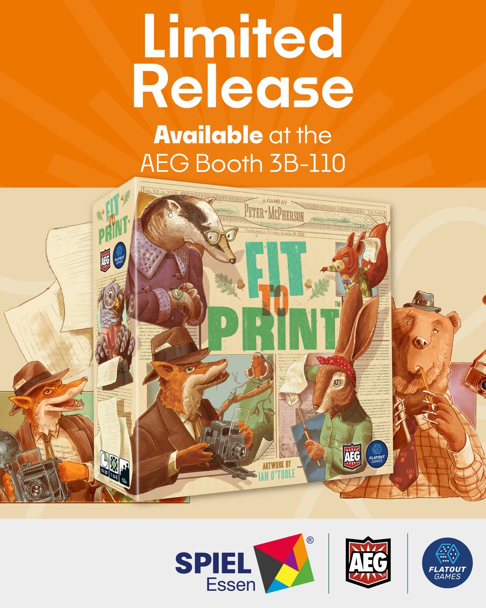 Talk about an exclusive!! 📸

Fit To Print will make a special limited release at <a href="/SPIEL_Messe/">SPIEL@Essen - #SPIEL24</a>! 📰✨

Stop by our booth to check out this wonderful journalistic combo of <a href="/FlatoutGames/">FLATOUT GAMES</a>  and <a href="/PeterLMcPherson/">Peter McPherson (@peterlmcpherson.bsky.social)</a>!