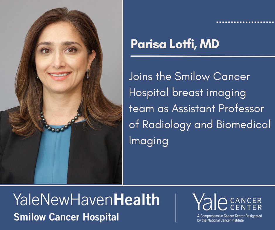 Welcome, Dr. Parisa Lotfi @picperfectmd, who has joined our breast imaging team <a href="/SmilowCancer/">Smilow Cancer Hospital</a>!
<a href="/YaleMed/">Yale School of Medicine</a> <a href="/YNHH/">Yale New Haven Hosp</a> <a href="/YaleRadiology/">Yale Department of Radiology & Biomedical Imaging</a> <a href="/YaleBreast/">YaleBreastCancer</a>