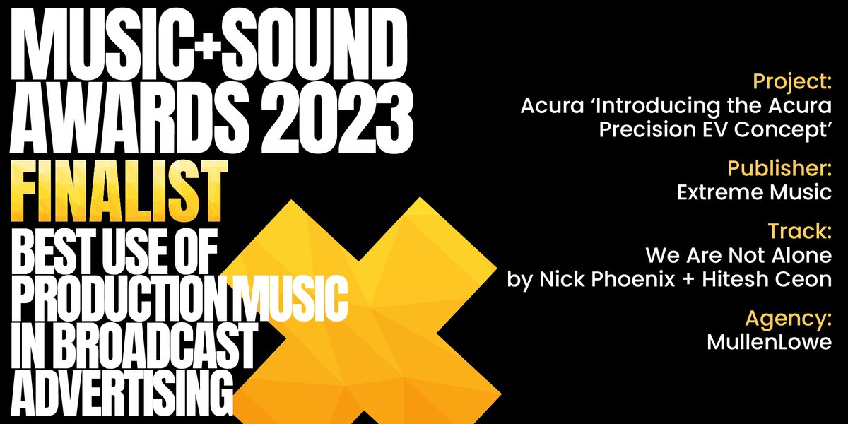 #MASAwards Finalist (3/6) <a href="/ExtremeMusic/">Extreme Music</a> - Acura 'Introducing the Acura Precision EV Concept' <a href="/MullenLoweGroup/">MullenLowe Global</a> <a href="/Acura/">Acura</a>👏