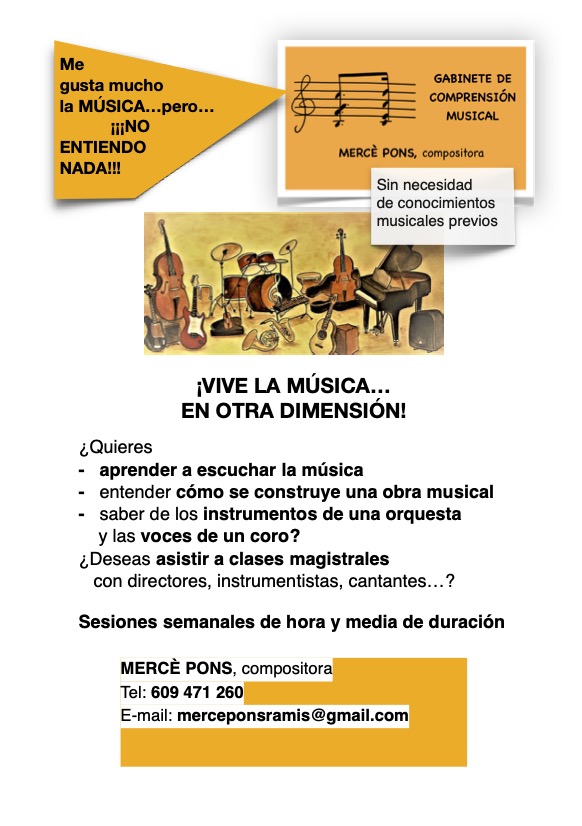 ¡¡¡ÚLTIMAS PLAZAS!!!¿QUERÉIS ENTRAR EN UNA NUEVA DIMENSIÓN CUANDO ESCUCHÉIS MÚSICA? En octubre empezamos un nuevo curso en mi GABINETE de COMPRENSIÓN MUSICAL, en Palma.