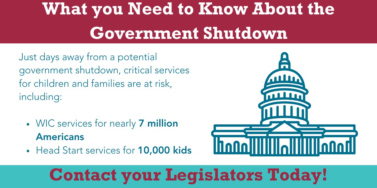 GroundworkOhio's tweet image. It is crucial that Congress pass a budget that protects #WIC and #HeadStart services, among the many other programs that will be affected in a #GovernmentShutdown. Contact your policymakers today and demand they get to work. 

ow.ly/Vo0x50PQCap