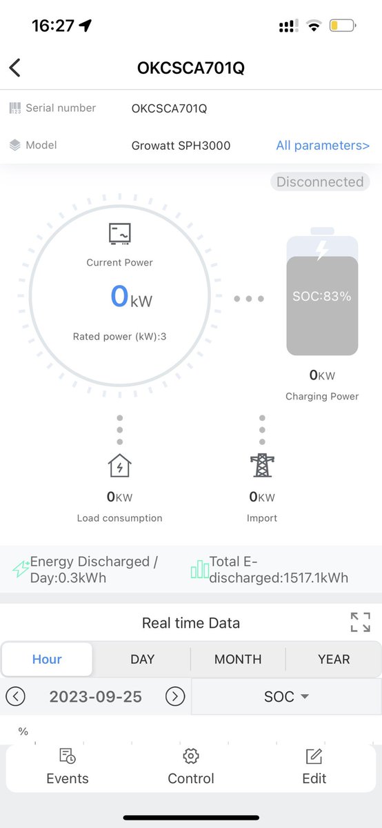 Sidechris's tweet photo. @GrowattInverter please respond to the in-app support request. Battery showing as disconnected in the app. Seems to be working fine but we can’t tell without the app working. https://t.co/BQrd4LXgXw