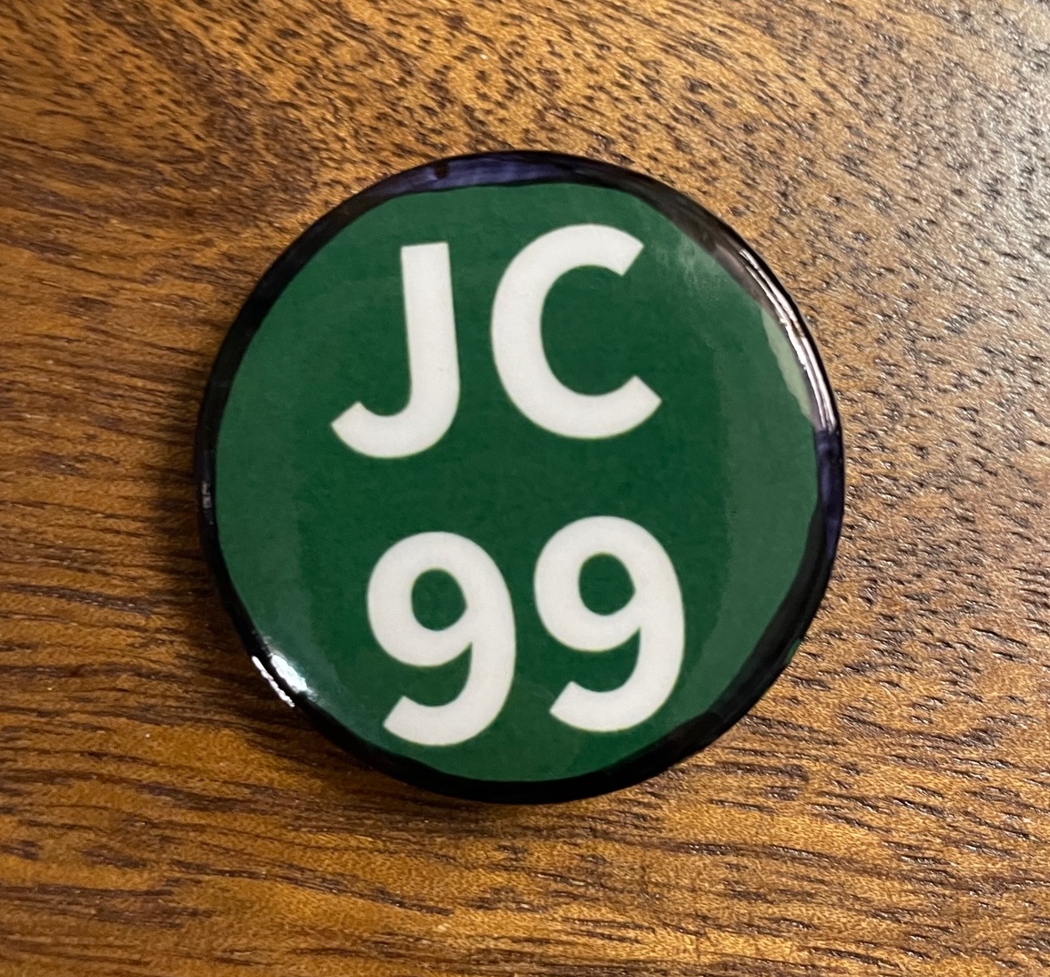 CarterLibrary's tweet photo. In the neighborhood Saturday? Drop by for President Carter’s 99th birthday celebration! Sign his birthday card & help us celebrate the U.S.’s longest lived President! Visitors receive one of these commemorative pins while they last! 12-4pm, 99¢ admission! #JimmyCarter99 #JC99 https://t.co/WDn4wwNLKZ