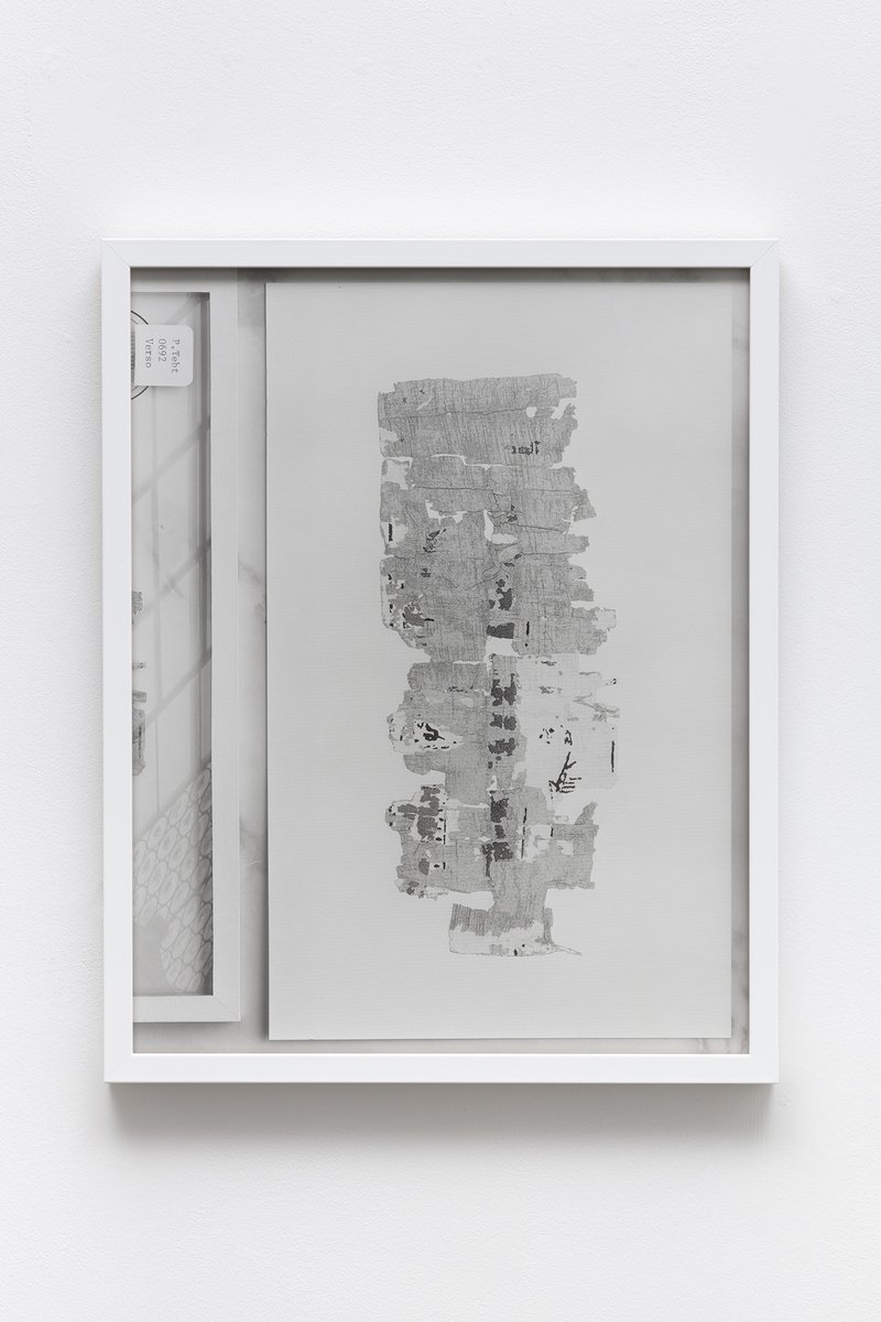 NoMoonLA's tweet photo. Jeffrey Stuker 

'Feelings out of Season, (Sophocles, Fragments of Inachus): Recto, Verso, Emulsion, Base'
2023

"P. Tebt. 692, Egypt Exploration Society, Sackler Library, Oxford, UK' I &amp; II
2023

'Kallima inachus, Arbor St, Pasadena, CA, USA' I &amp; II
2023 https://t.co/1HY6NQW1KI