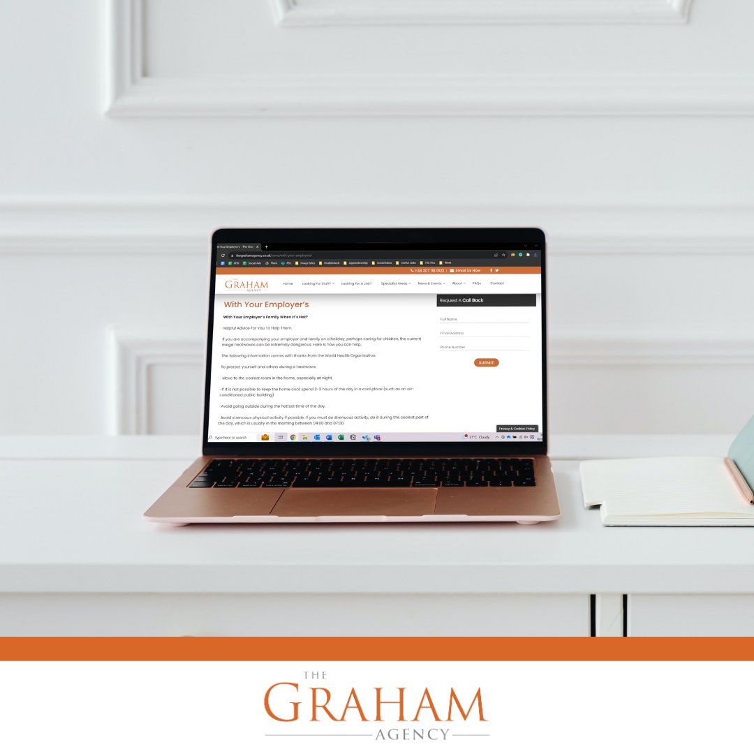 GrahamAgencyUK's tweet photo. If you are accompanying your employer and family on a holiday, perhaps caring for children, the mega heatwaves can be extremely dangerous 🌡

https://t.co/ARzOBoE5eh

#DomesticStaff #HouseholdStaff #Butler #Chauffeurs #DomesticCouple #Housekeeper #Housemen #Maid #Nanny https://t.co/ykHafXvnnF