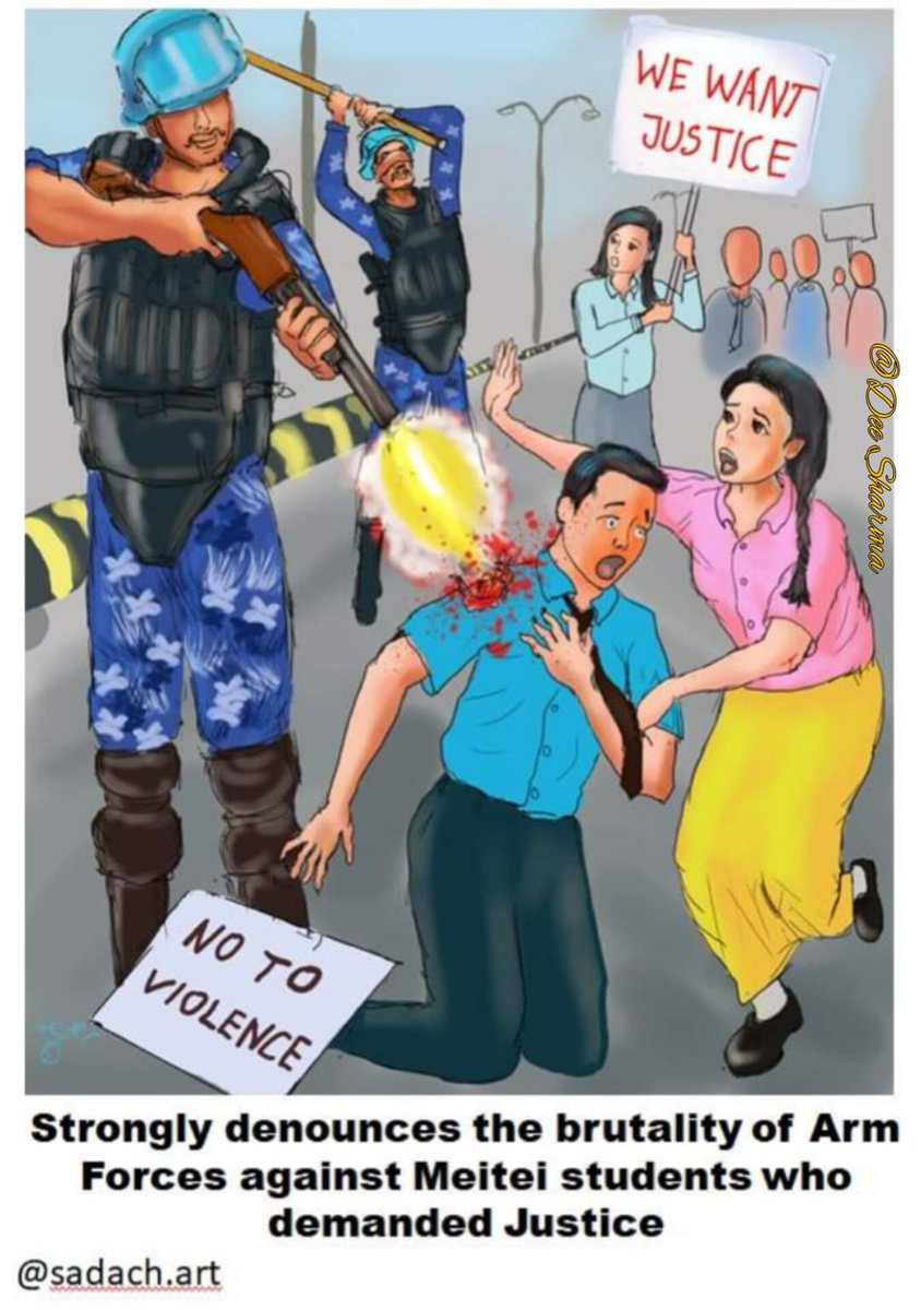 Dhiraj Luwang Vlogs (@dhiraj_luwang) on Twitter photo Strongly denounces the brutality of Arm
Forces against Meitei students who
demanded Justice
#JusticeForLinthoingambiAndHemanjit
<a href="/narendramodi/">Narendra Modi</a> <a href="/ndtv/">NDTV</a> <a href="/UN/">United Nations</a> <a href="/VladAdiReturns/">Vladimir Adityanath</a> <a href="/BBCWorld/">BBC News (World)</a> <a href="/CNN/">CNN</a> <a href="/WIONews/">WION</a> <a href="/MeiteiElite/">MeiteiEliteForum</a> <a href="/meiteiheritage/">Meitei Heritage Society</a> <a href="/IndiaToday/">IndiaToday</a> <a href="/timesofindia/">The Times Of India</a> Strongly denounces the brutality of Arm
Forces against Meitei students who
demanded Justice
#JusticeForLinthoingambiAndHemanjit
<a href="/narendramodi/">Narendra Modi</a> <a href="/ndtv/">NDTV</a> <a href="/UN/">United Nations</a> <a href="/VladAdiReturns/">Vladimir Adityanath</a> <a href="/BBCWorld/">BBC News (World)</a> <a href="/CNN/">CNN</a> <a href="/WIONews/">WION</a> <a href="/MeiteiElite/">MeiteiEliteForum</a> <a href="/meiteiheritage/">Meitei Heritage Society</a> <a href="/IndiaToday/">IndiaToday</a> <a href="/timesofindia/">The Times Of India</a>