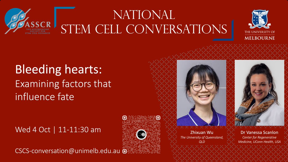Ritika Saxena 🩸(I like RUNX1) (@ritikasxn) on Twitter photo Join us for the next National Stem Cell Conversation on Wed, Oct 4th 11-11:30am AEDT featuring "Bleeding hearts: Examining factors that influence fate" with Zhixuan Wu and <a href="/VanessaScanlon/">Vanessa Scanlon</a> . DM for log in details! <a href="/the_ASSCR/">Australasian Society for Stem Cell Research</a> @mincle <a href="/CMitoKnight/">Cameron McKnight</a> Join us for the next National Stem Cell Conversation on Wed, Oct 4th 11-11:30am AEDT featuring "Bleeding hearts: Examining factors that influence fate" with Zhixuan Wu and <a href="/VanessaScanlon/">Vanessa Scanlon</a> . DM for log in details! <a href="/the_ASSCR/">Australasian Society for Stem Cell Research</a> @mincle <a href="/CMitoKnight/">Cameron McKnight</a>