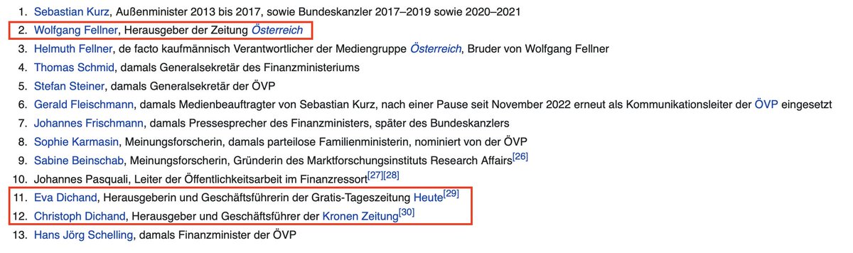 Wir sollten nicht vergessen, wovon die 3 großen Boulevard-Zeitungen ablenken wollen: Ihre Herausgeber sind Beschuldigte in der Inseratenkorruptionsaffäre. Gegen sie laufen Ermittlungsverfahren, weil es einen konkreten Tatverdacht gibt. (1/2)