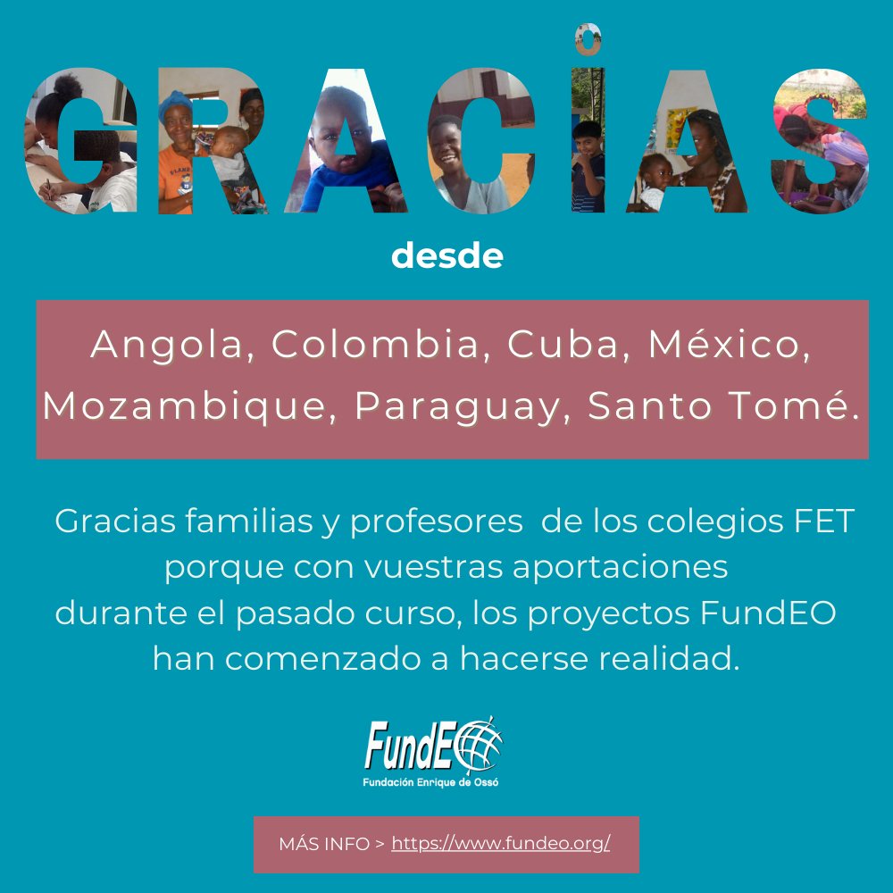 Te invitamos a leer las GRACIAS enviadas con todo el cariño del mundo desde los 7 países con proyectos FundEO en el 2022> fundeo.org/puesta-en-marc…...
#cooperacióninternacional
<a href="/stjteresianas/">Compañía de Santa Teresa de Jesús</a> 
@PrTeresianaEurp 
<a href="/FETeresiana/">FET</a> 
<a href="/MTA_Esp/">MTA España</a> 
<a href="/pjvteresiana_eu/">Pastoral Teresiana-Europa</a>