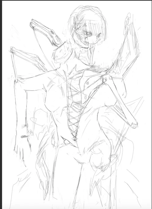 代理キャラリデザも込み込みで描き 