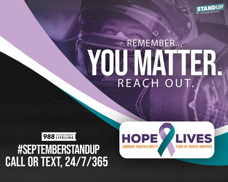 TylerAnkrum's tweet photo. Hope Lives.
#LIUNA #YourUnionWorkforceSolution #988lifeline #SuicidePrevention #YouMatter https://t.co/pepwQEEVjP