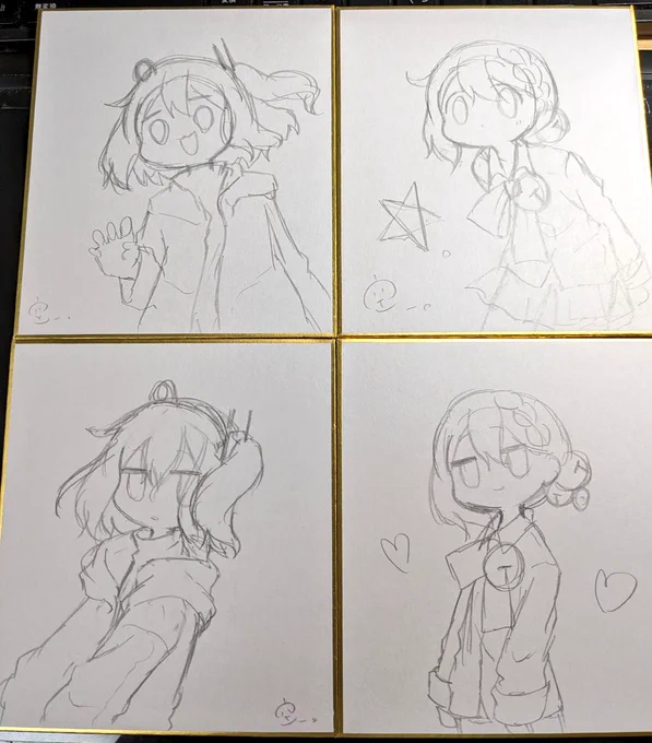 ないよかマシ程度の色紙の下描き 